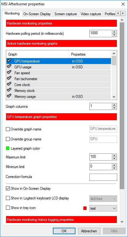 Msi osd. On-Screen display Afterburner.